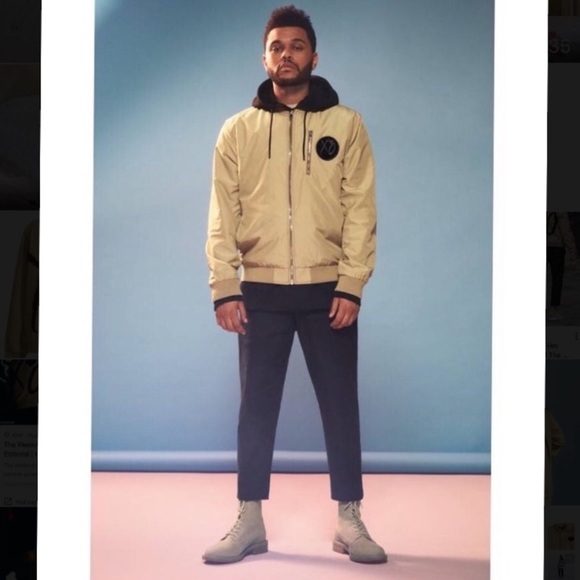 The Weeknd x H&M XO Bomber Khaki Beige Bomber Jacket Size Medium RARE WKND - Picture 7 of 14